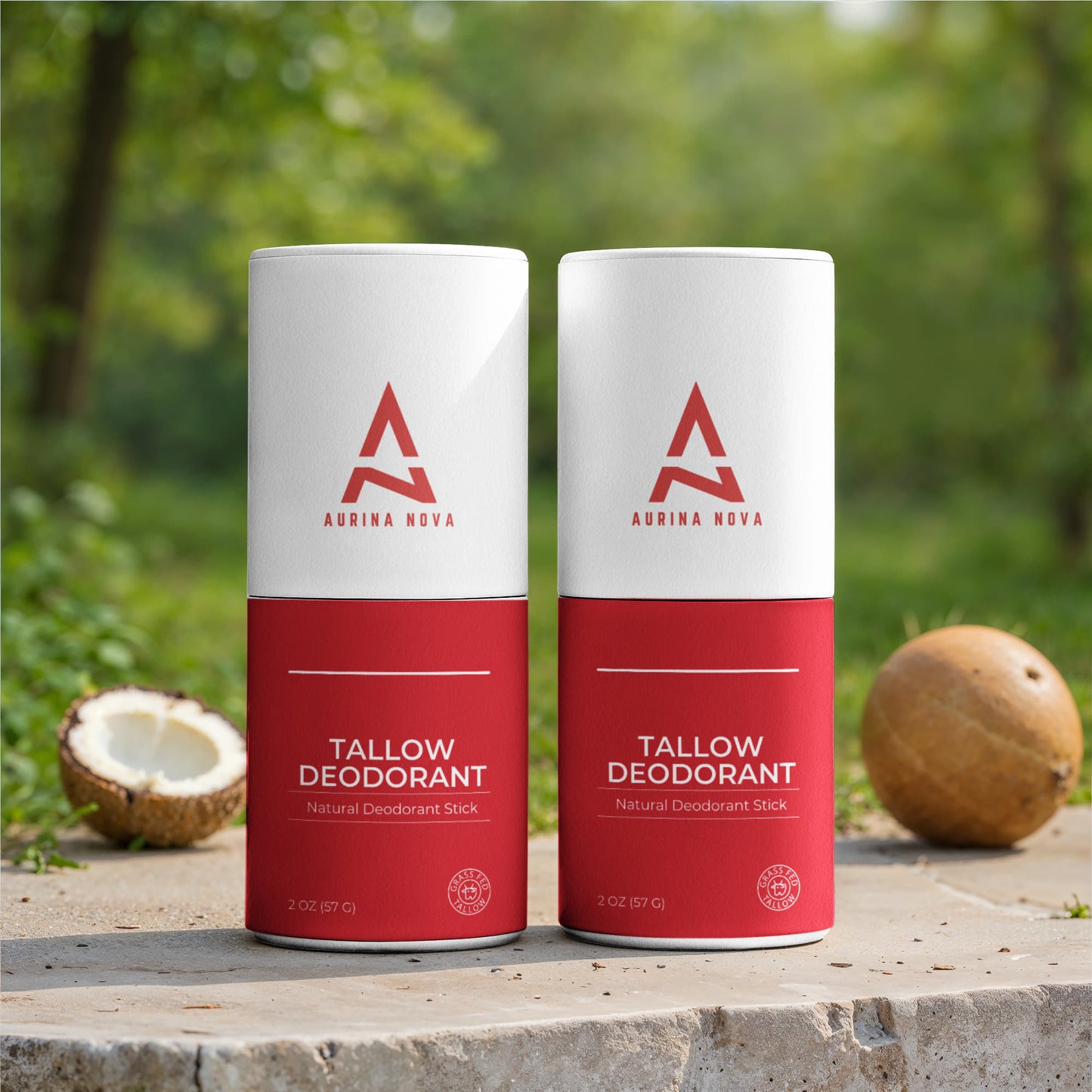 Natural Tallow Deodorant Stick, Pack of 2